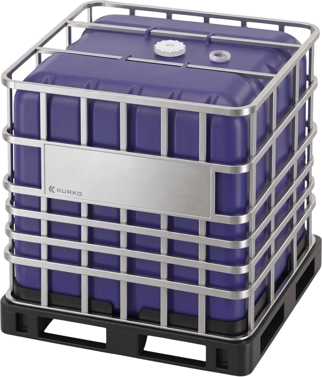 UP275 showing its large white fill closure and the transparent keyed insert at the smaller dispense port.