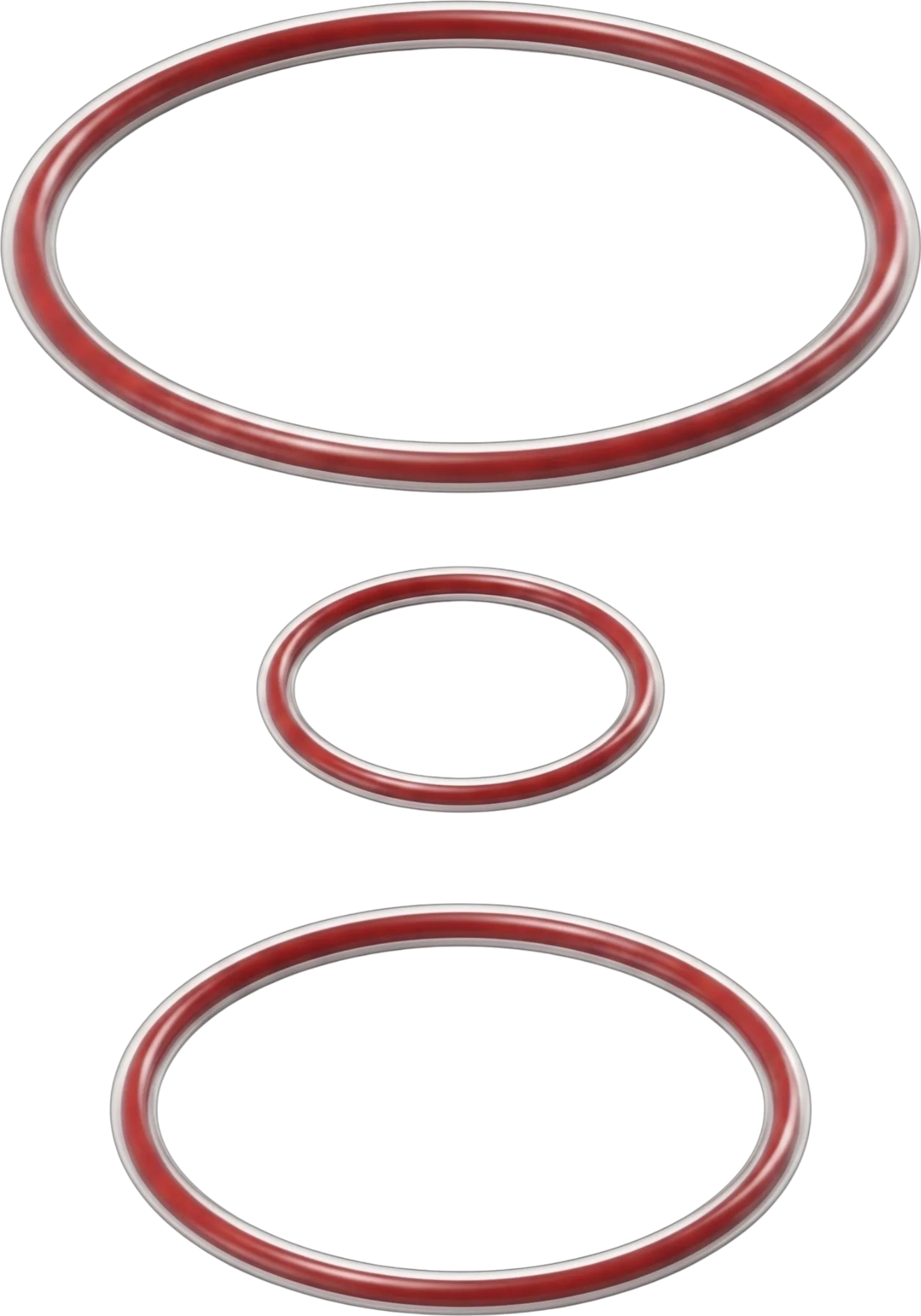 Three FEP-encapsulated O-ring seals